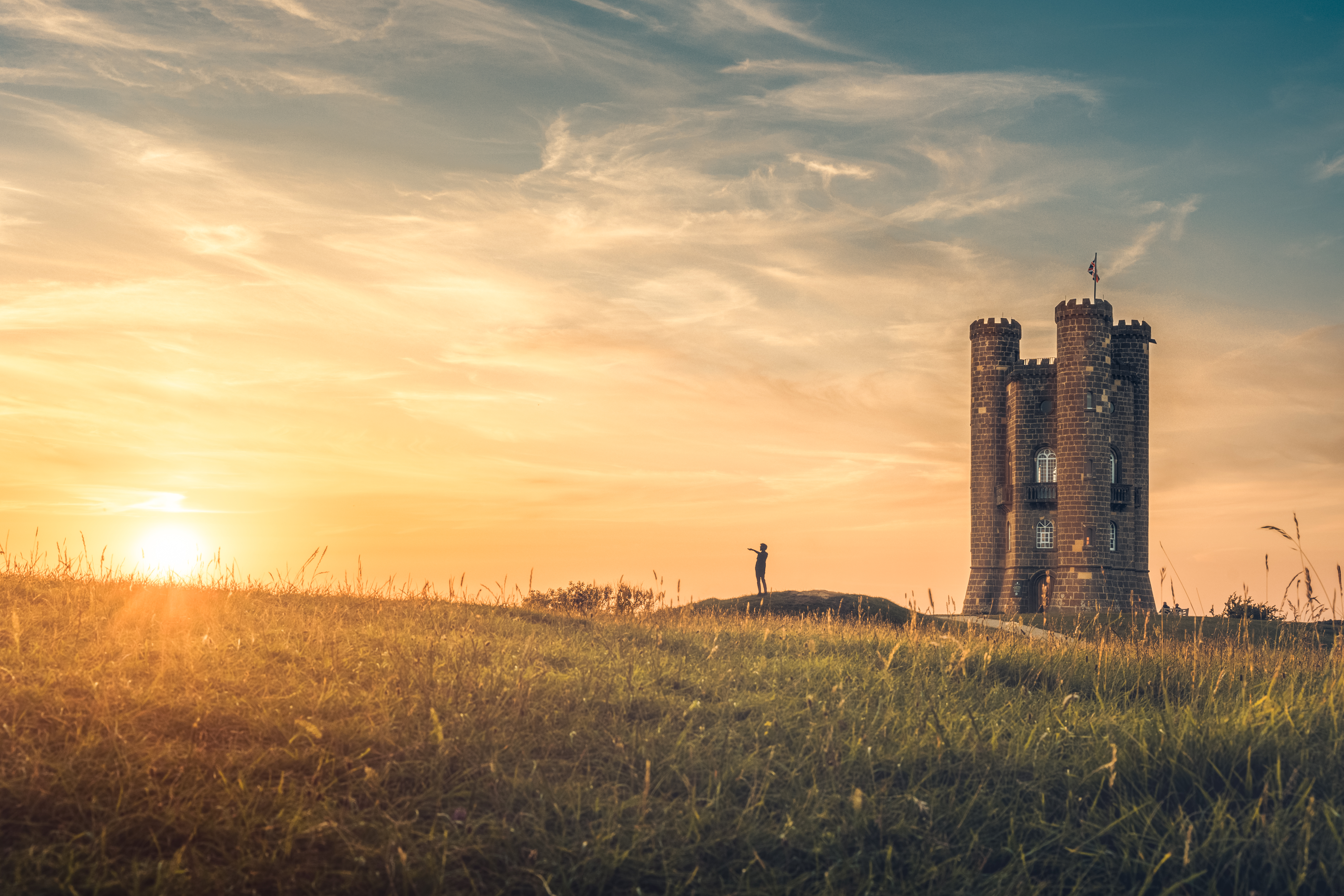 Broadway tower sunset