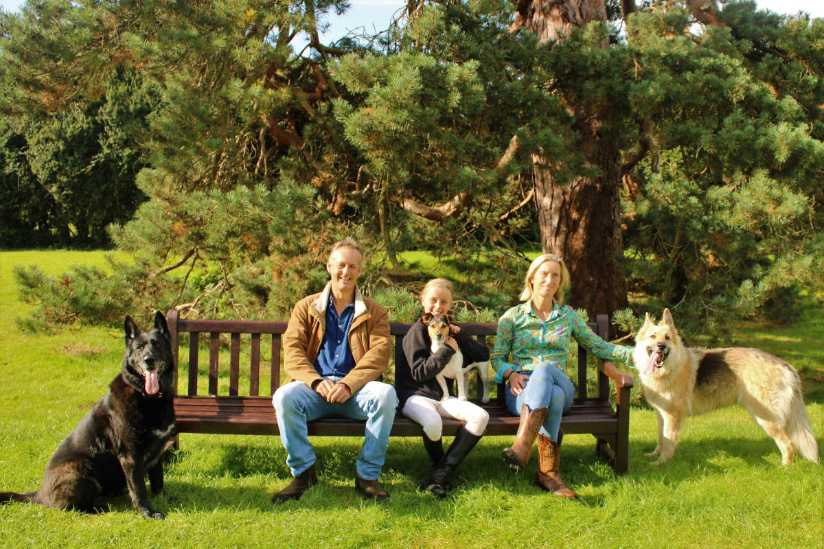 Charles with his daughter Mary, wife Daisy and their beloved pooches credit Deb Horton